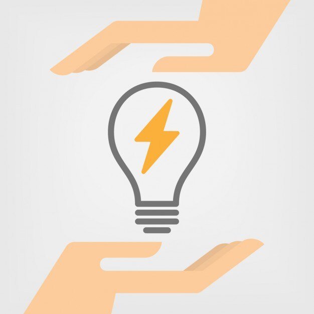 Vector Image of Bulb holding in the hands