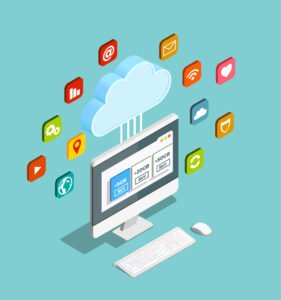 Cloud Service Model Isometric Composition