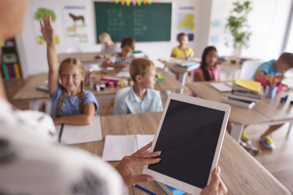 student management in the class on the tablet